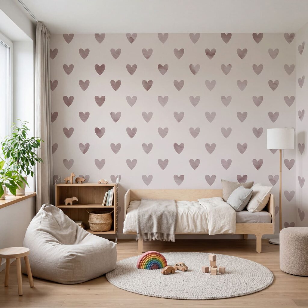 Petits cœurs répétés dans un intérieur