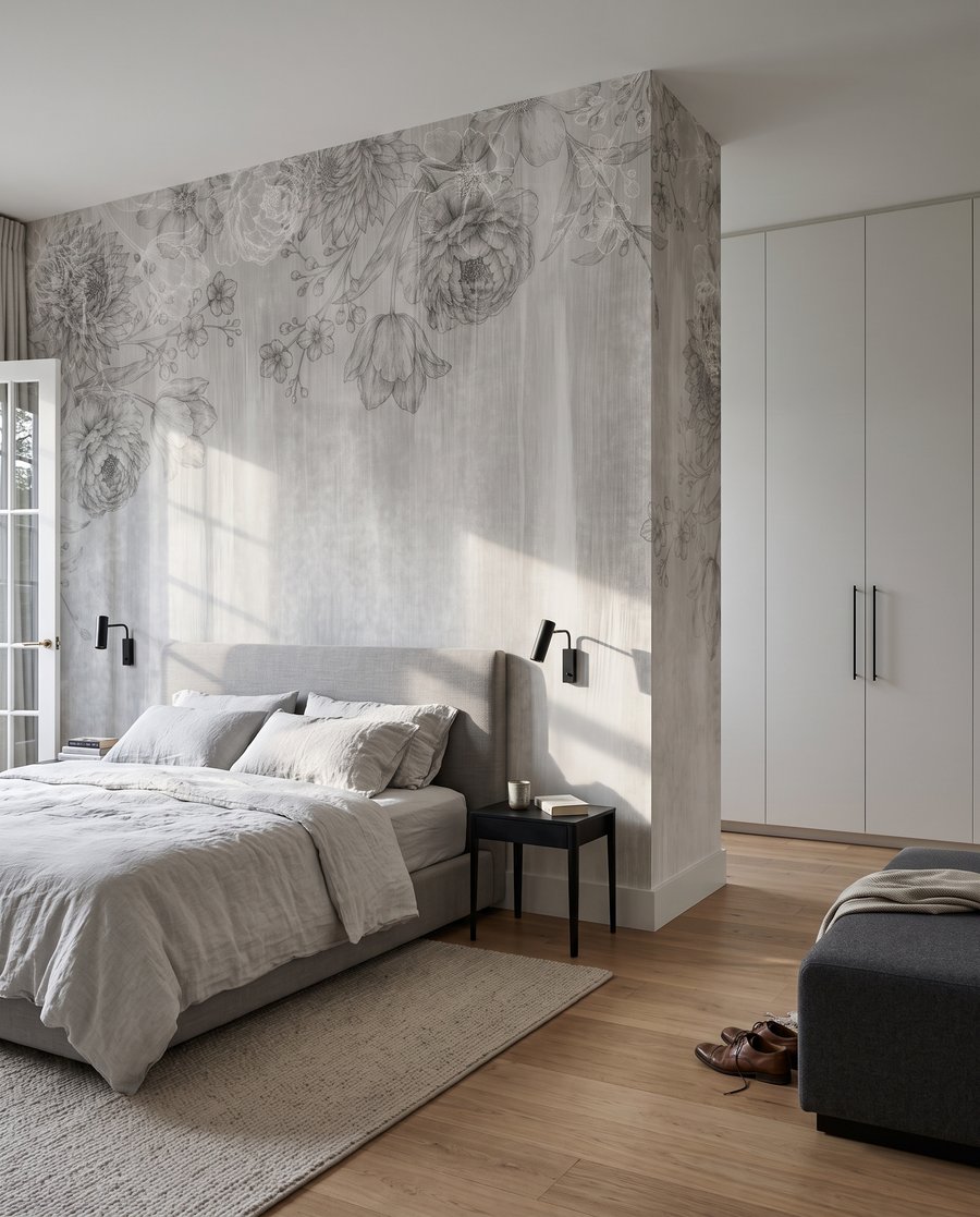 Fleurs sur traînées peintes — intérieur 1