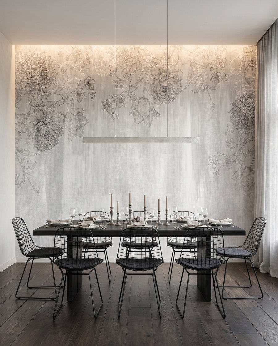 Fleurs sur traînées peintes — intérieur 5