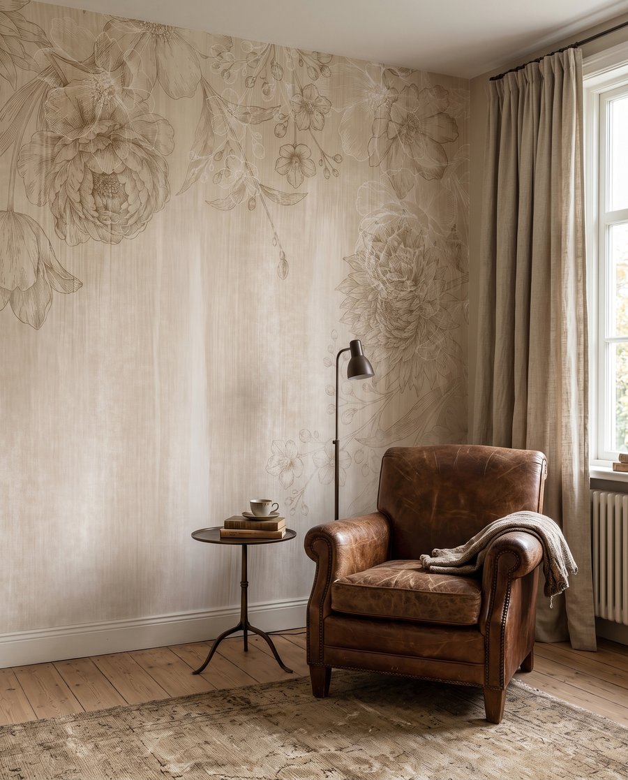 Fleurs sur traînées peintes — intérieur 1