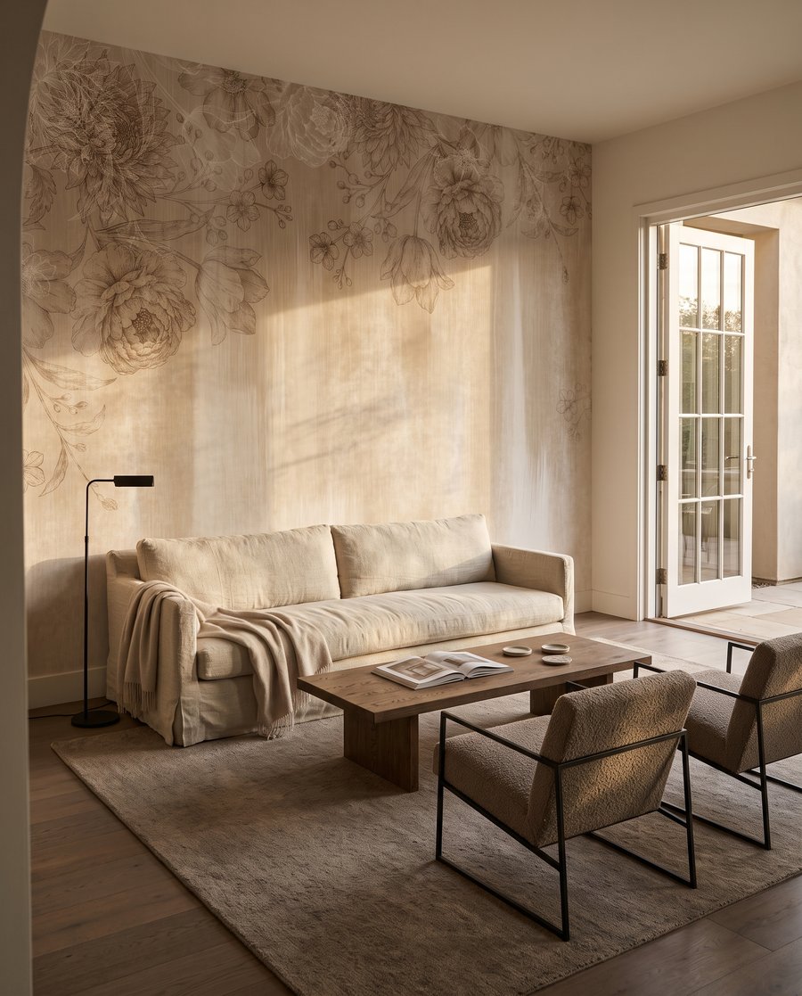 Fleurs sur traînées peintes — intérieur 3