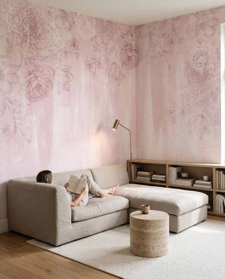 Fleurs sur traînées peintes — intérieur 1
