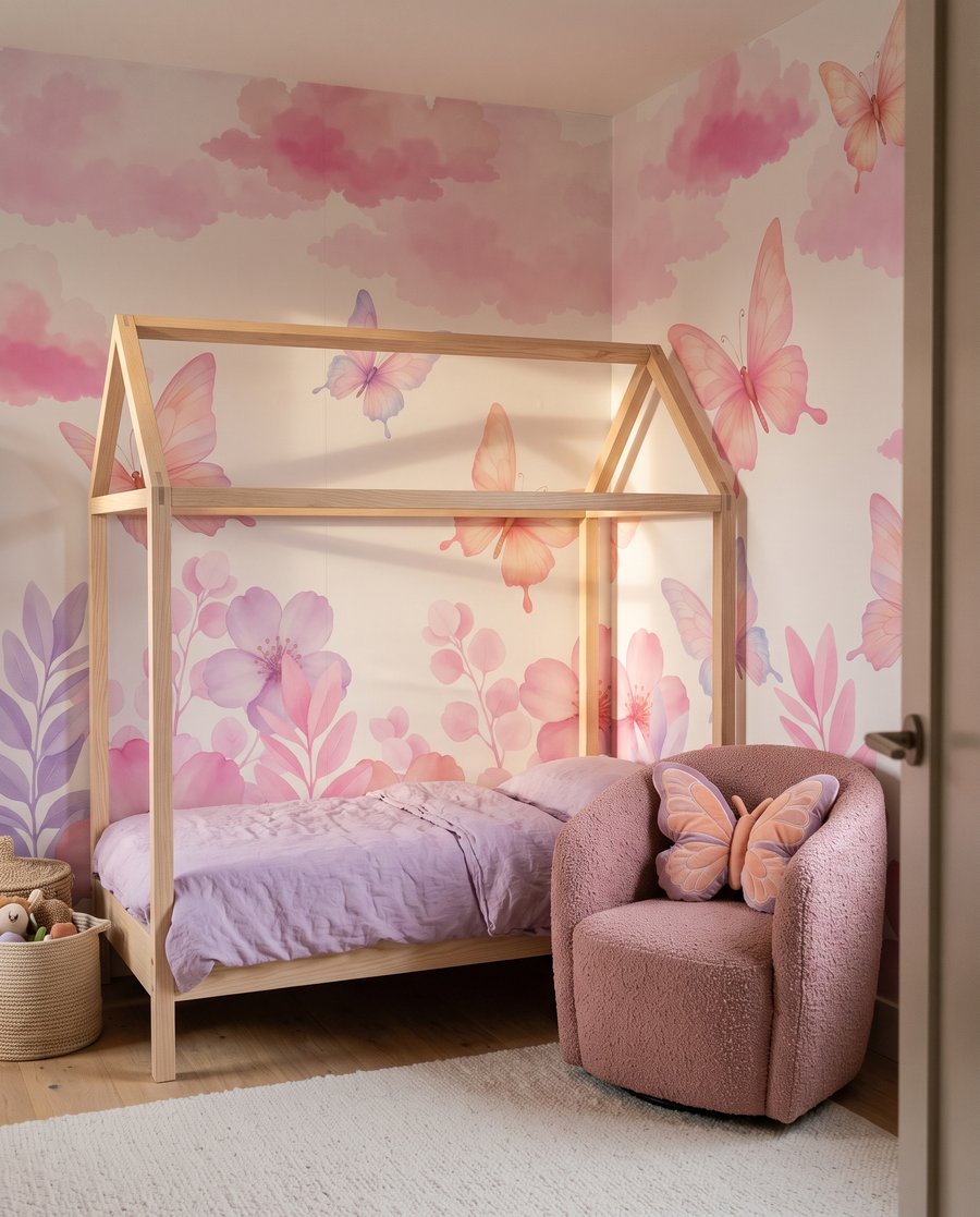 Papillons sur bordure fleurie — intérieur 4