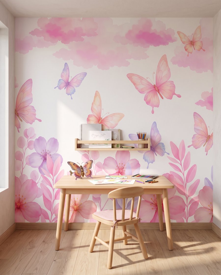 Papillons sur bordure fleurie — intérieur 5