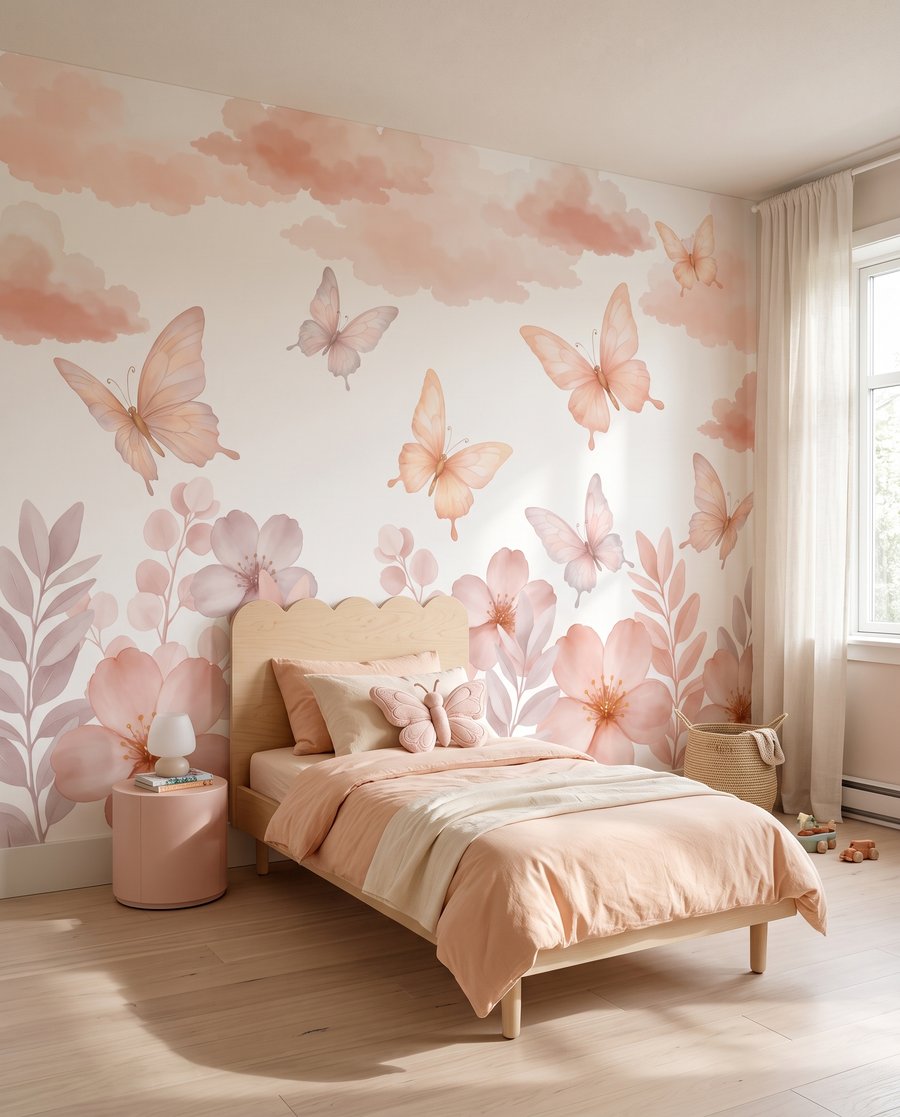 Papillons sur bordure fleurie — intérieur 1