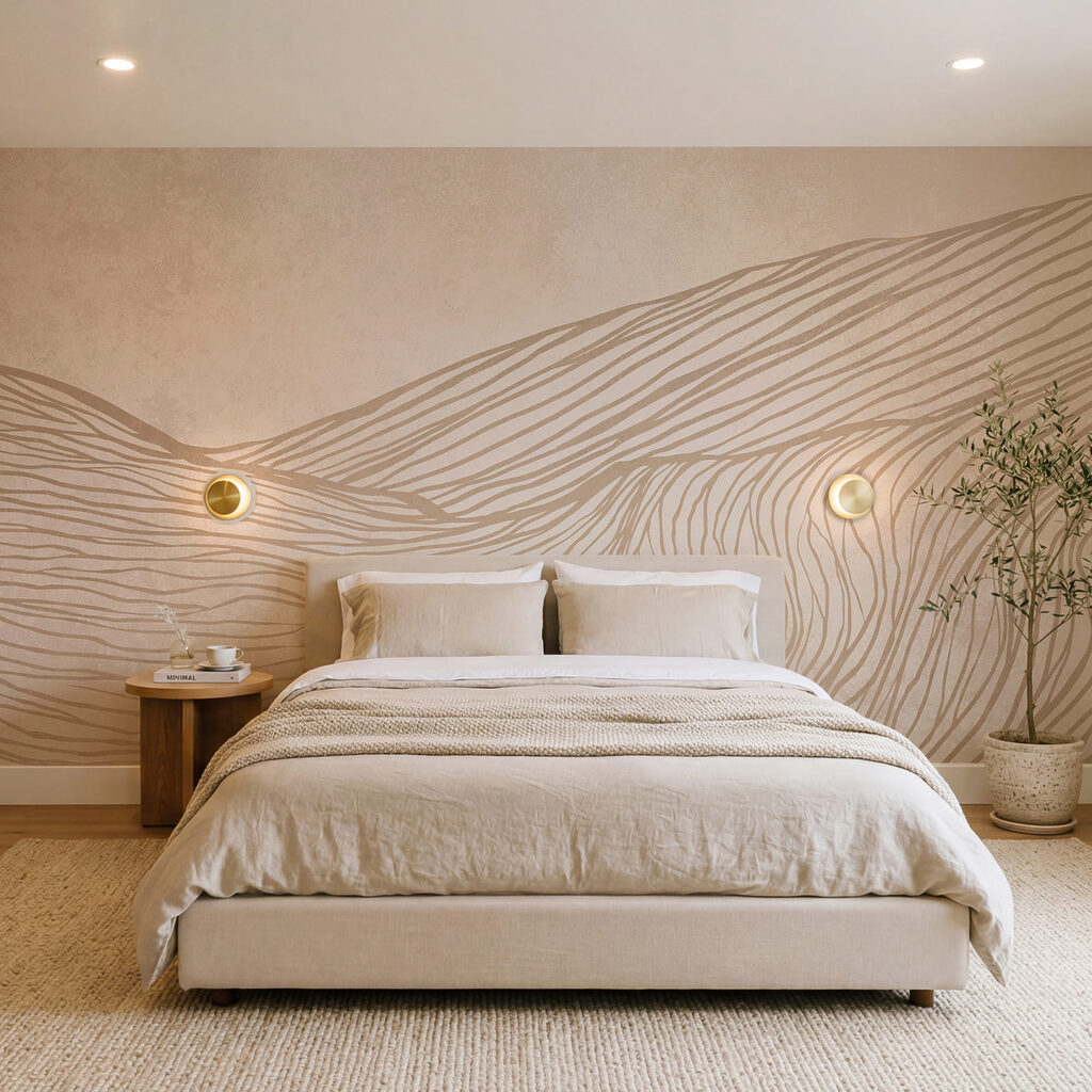 Collines en traits fins dans un intérieur