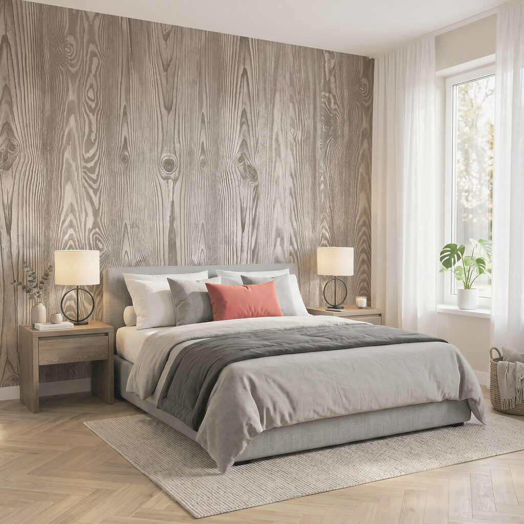 Veinures de bois claires dans un intérieur