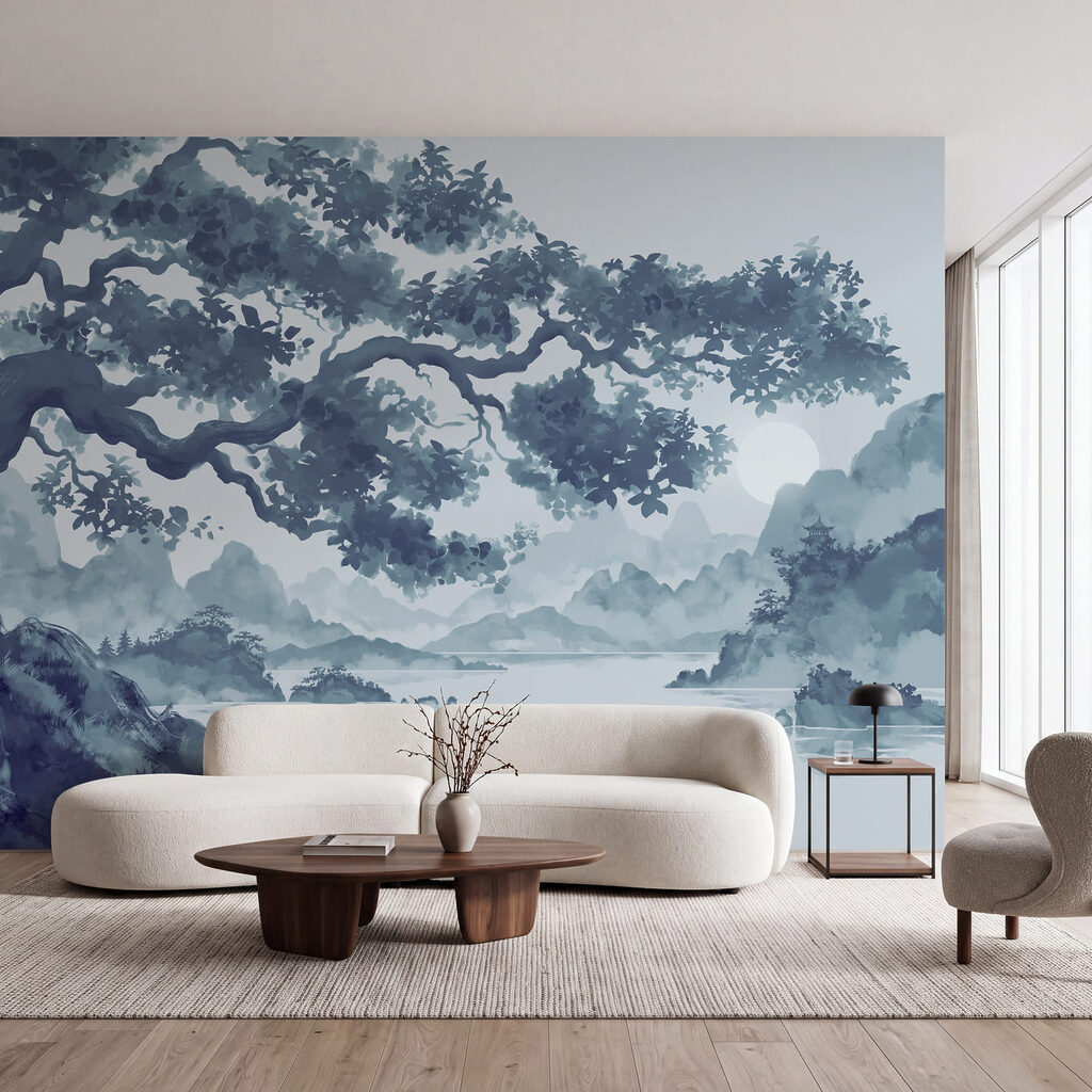 Branche au-dessus des îlots dans un intérieur