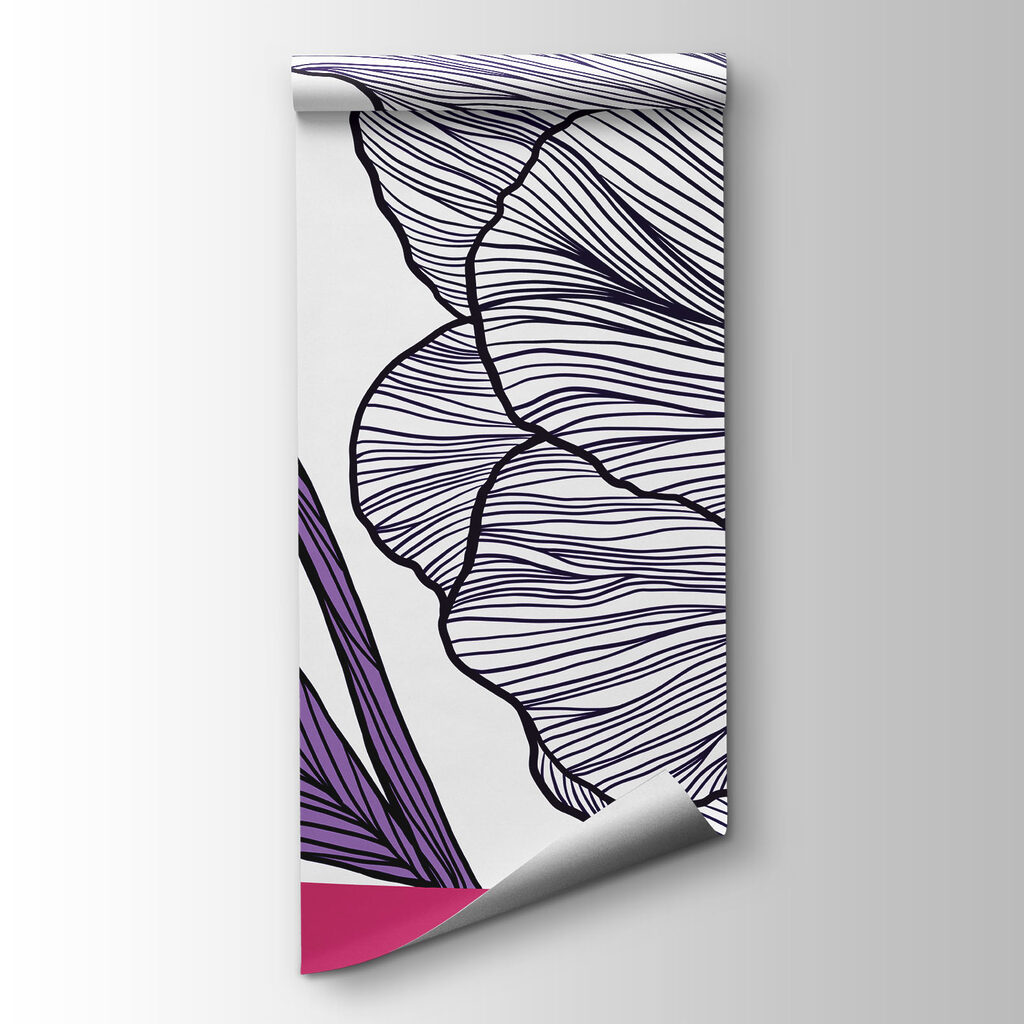 Fleurs sur vagues colorées — vue du produit