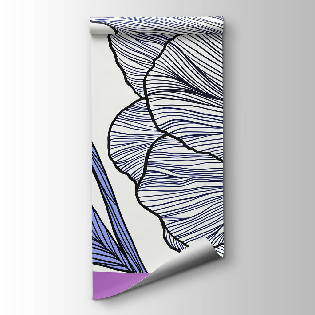Fleurs sur vagues colorées — vue du produit