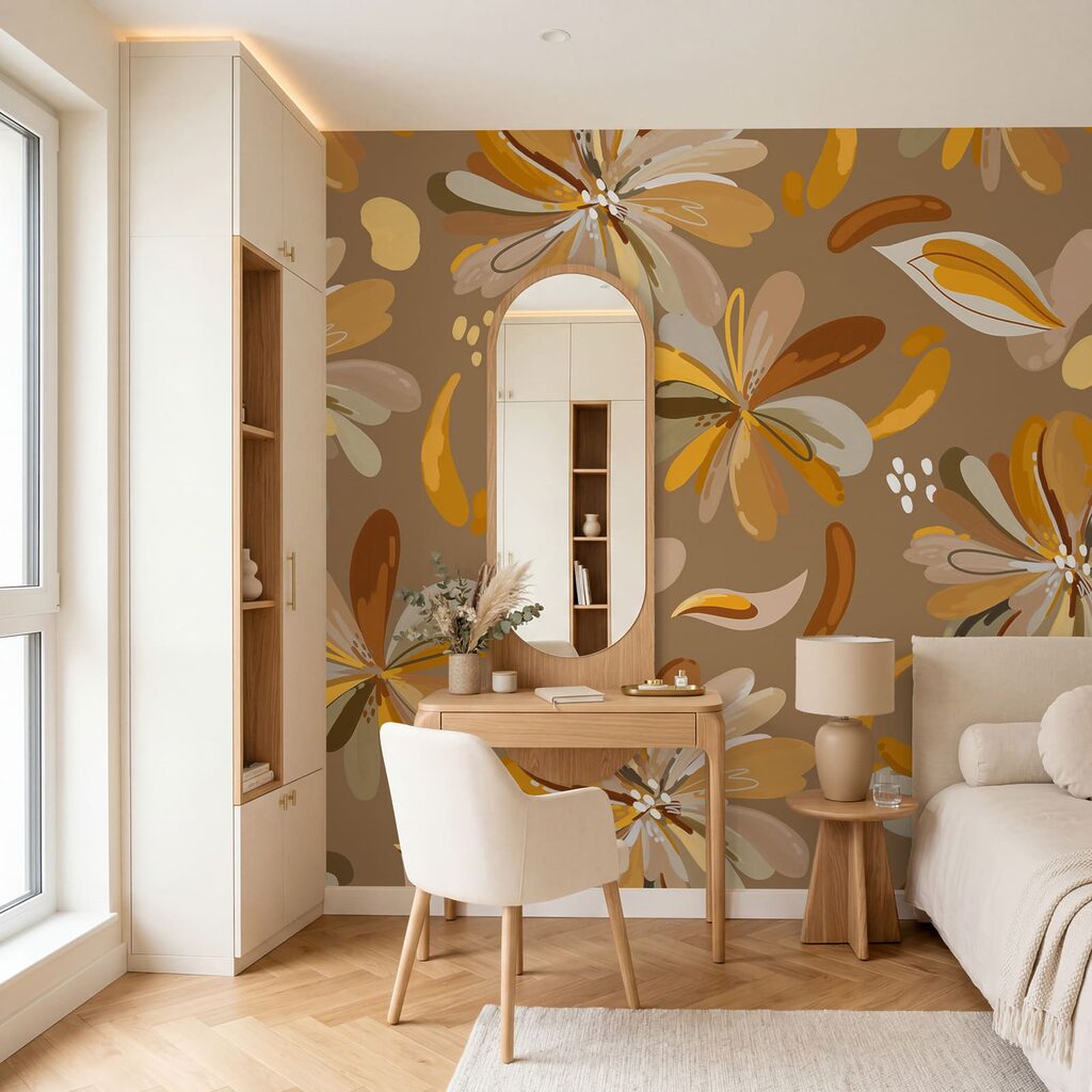 Fleurs en plumes colorées dans un intérieur