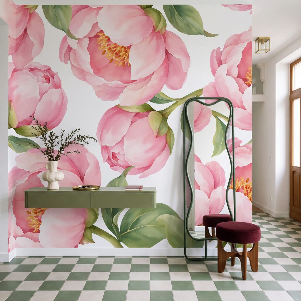 Fleurs roses épanouies dans un intérieur