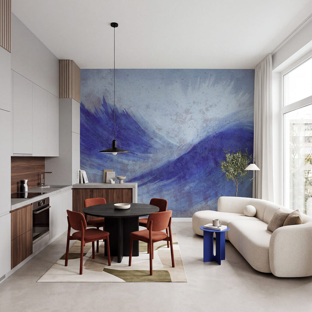 Deux ailes au pinceau dans un intérieur