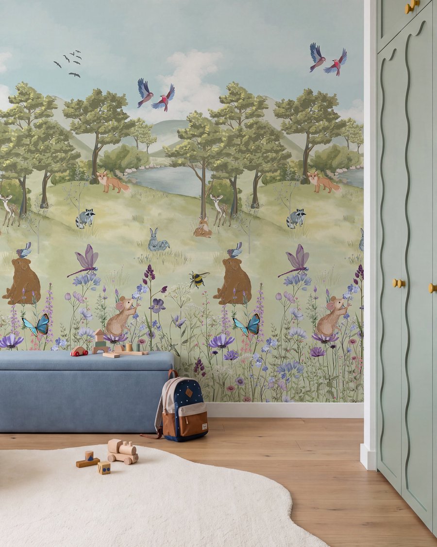 Amis de la forêt parmi les fleurs — intérieur 3