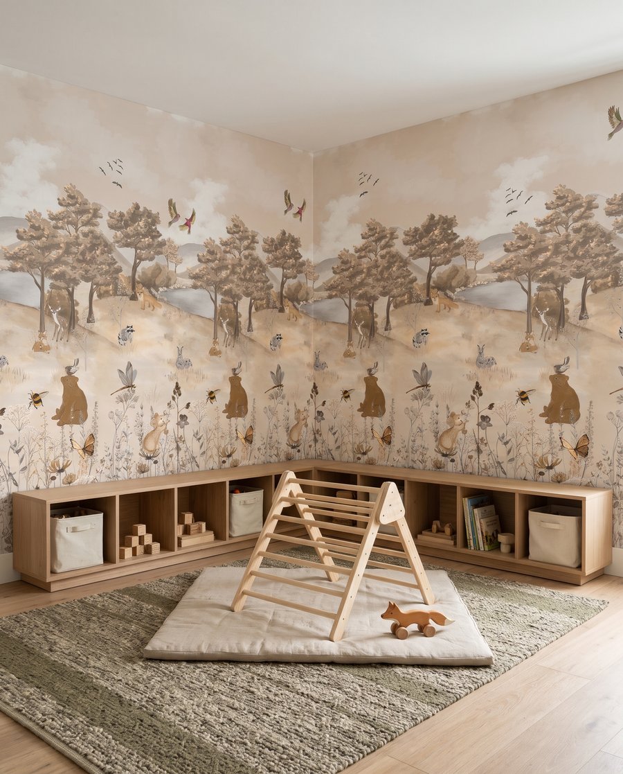 Amis de la forêt en tons sable — intérieur 3