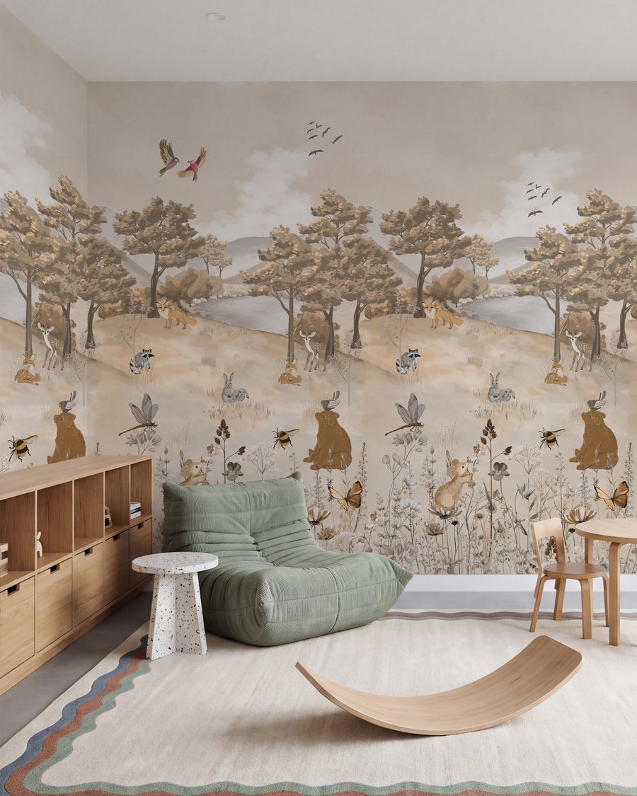 Amis de la forêt en tons sable — intérieur 5
