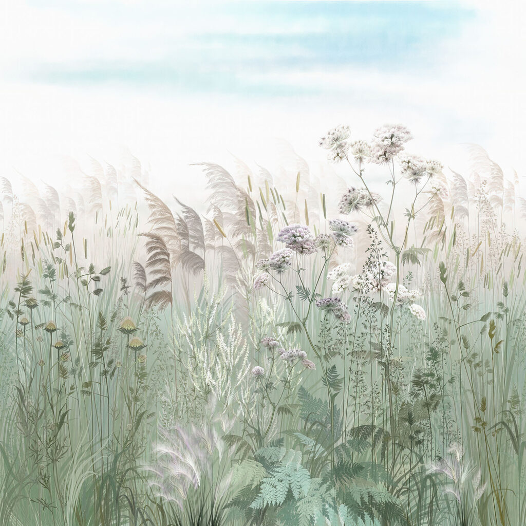 Prairie fleurie et lumineuse — motif complet