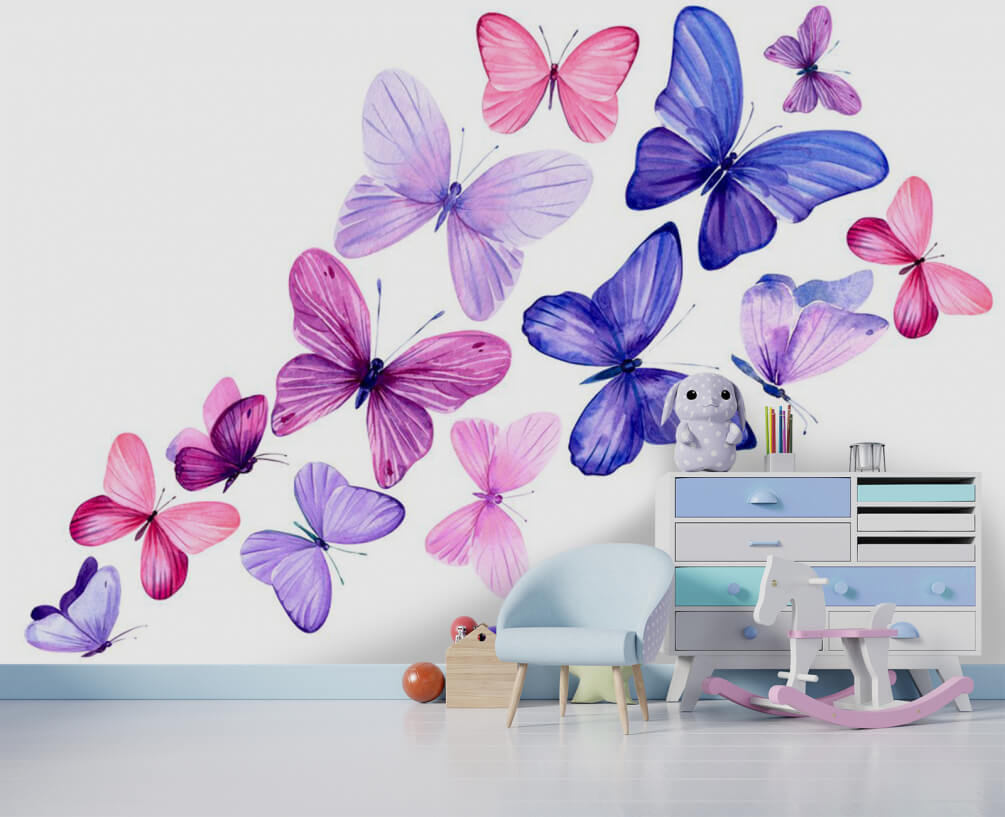 Papillons en éventail dans un intérieur