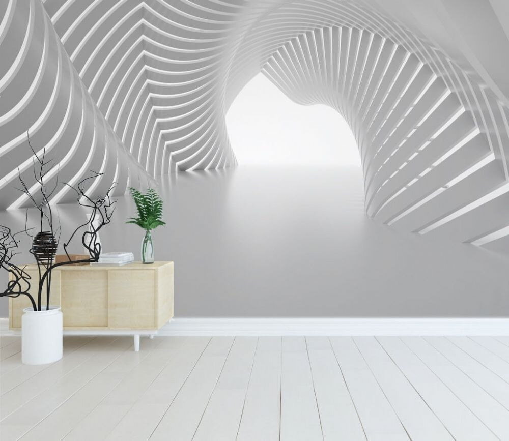Tunnel d’arches claires dans un intérieur