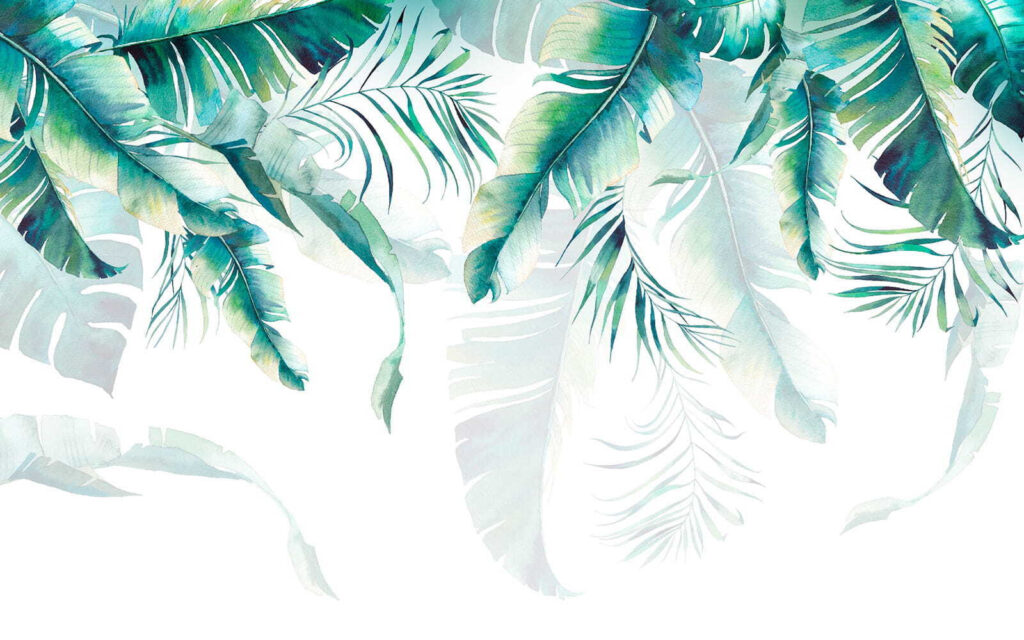 Rideau de feuilles vertes — motif complet