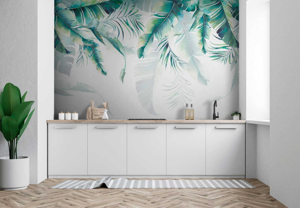 Rideau de feuilles vertes — intérieur 1