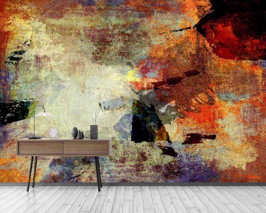 Traces de couleur brutes dans un intérieur