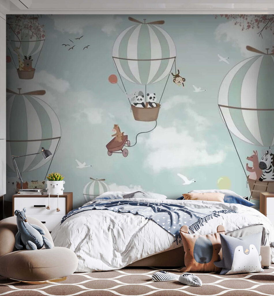 Pandas en montgolfière — intérieur 2