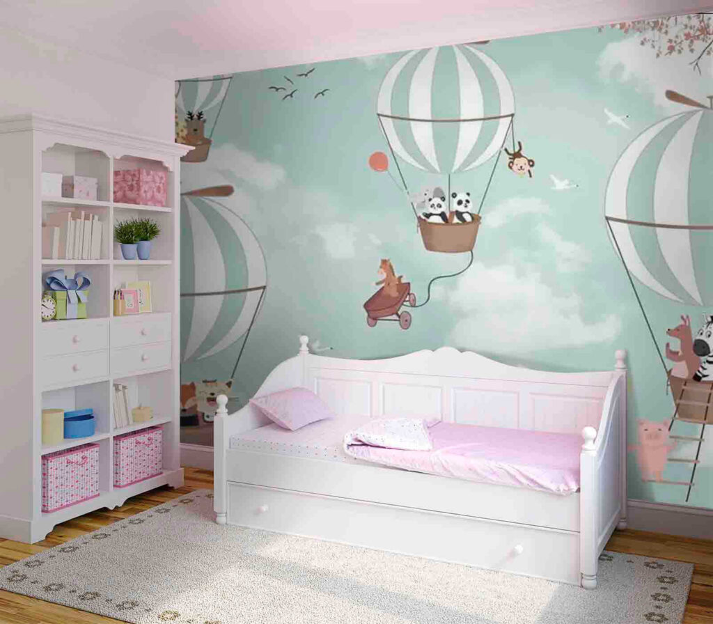 Pandas en montgolfière — intérieur 1