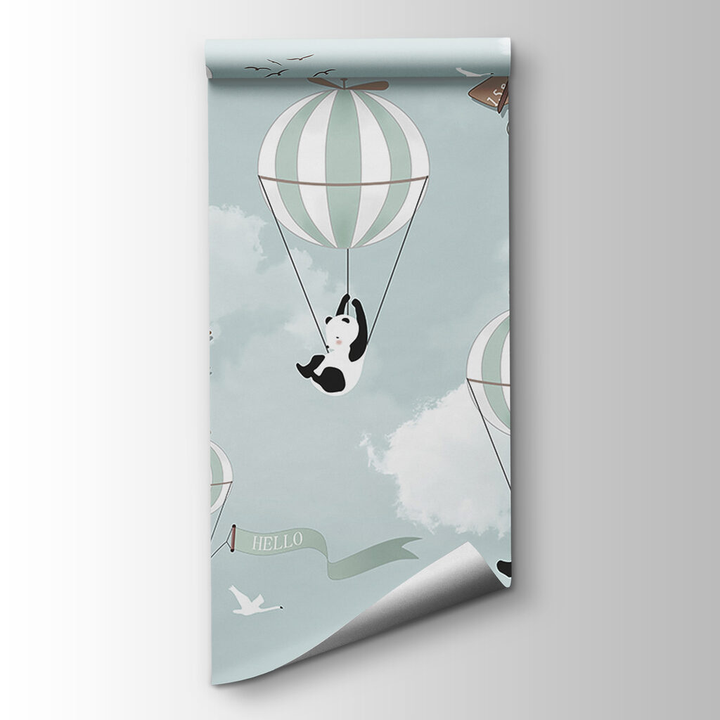Pandas en montgolfière — vue du produit