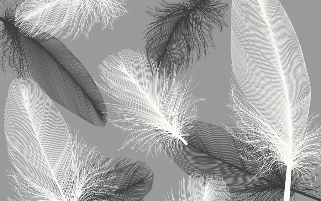 Plumes délicates monochromes — motif complet