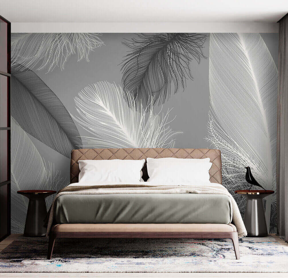 Plumes délicates monochromes — intérieur 2