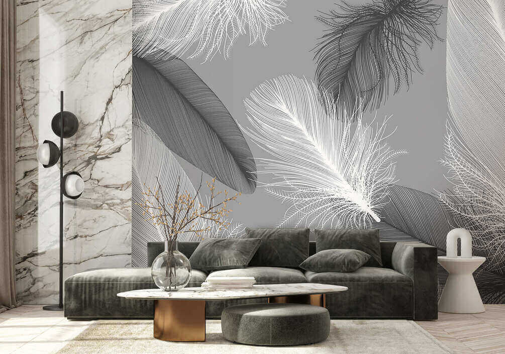 Plumes délicates monochromes — intérieur 3