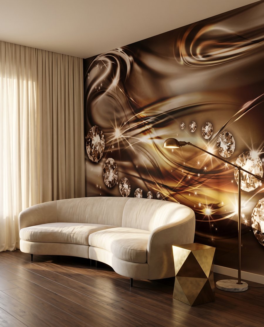 Scintillements sur vagues brunes dans un intérieur