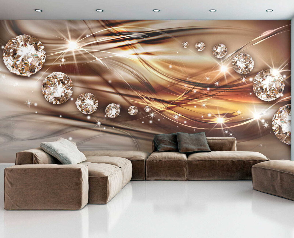Scintillements sur vagues brunes dans un intérieur