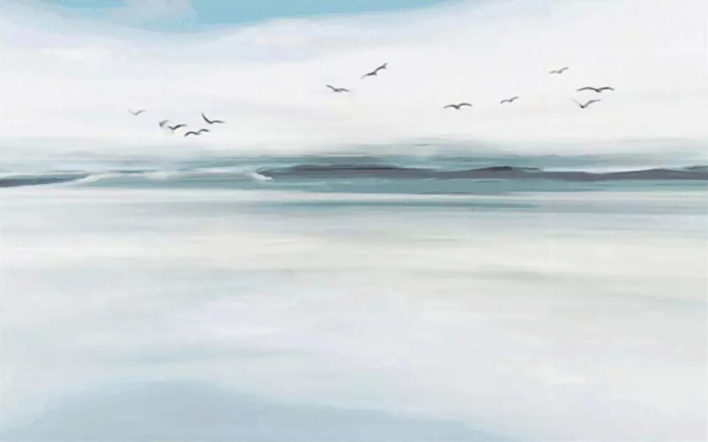 Oiseaux au-dessus de l’eau — motif complet