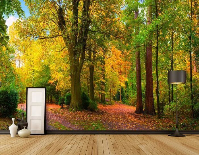 Sentier sinueux d’automne dans un intérieur