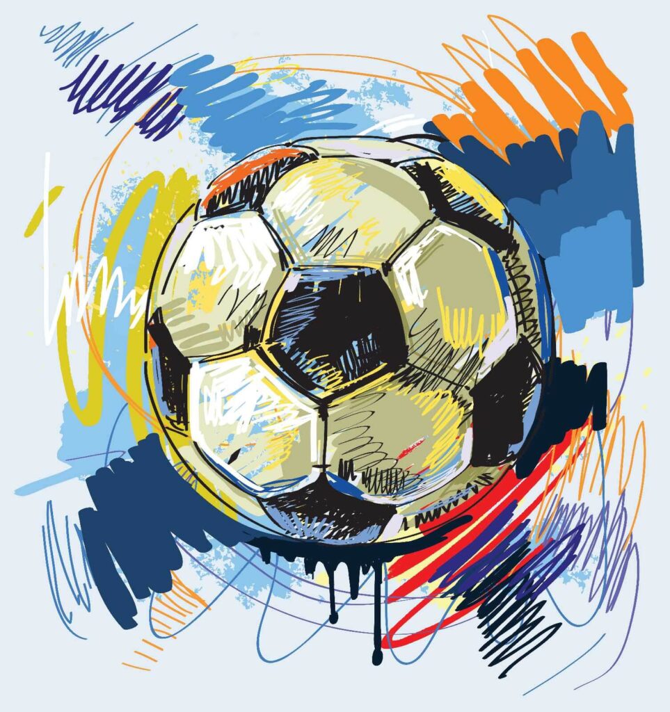 Ballon de foot coloré — motif complet