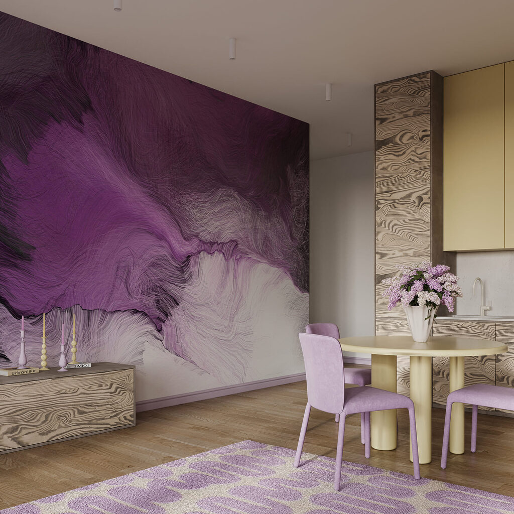 Courants violets dans un intérieur