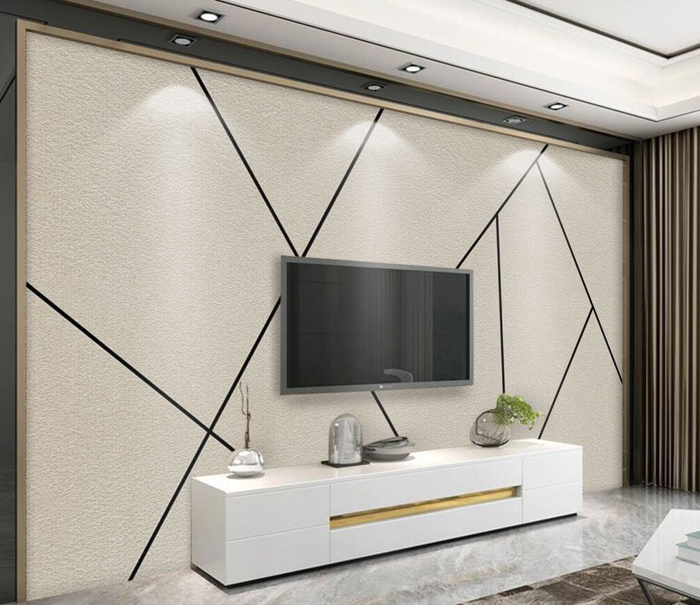 Lignes noires sur sable dans un intérieur
