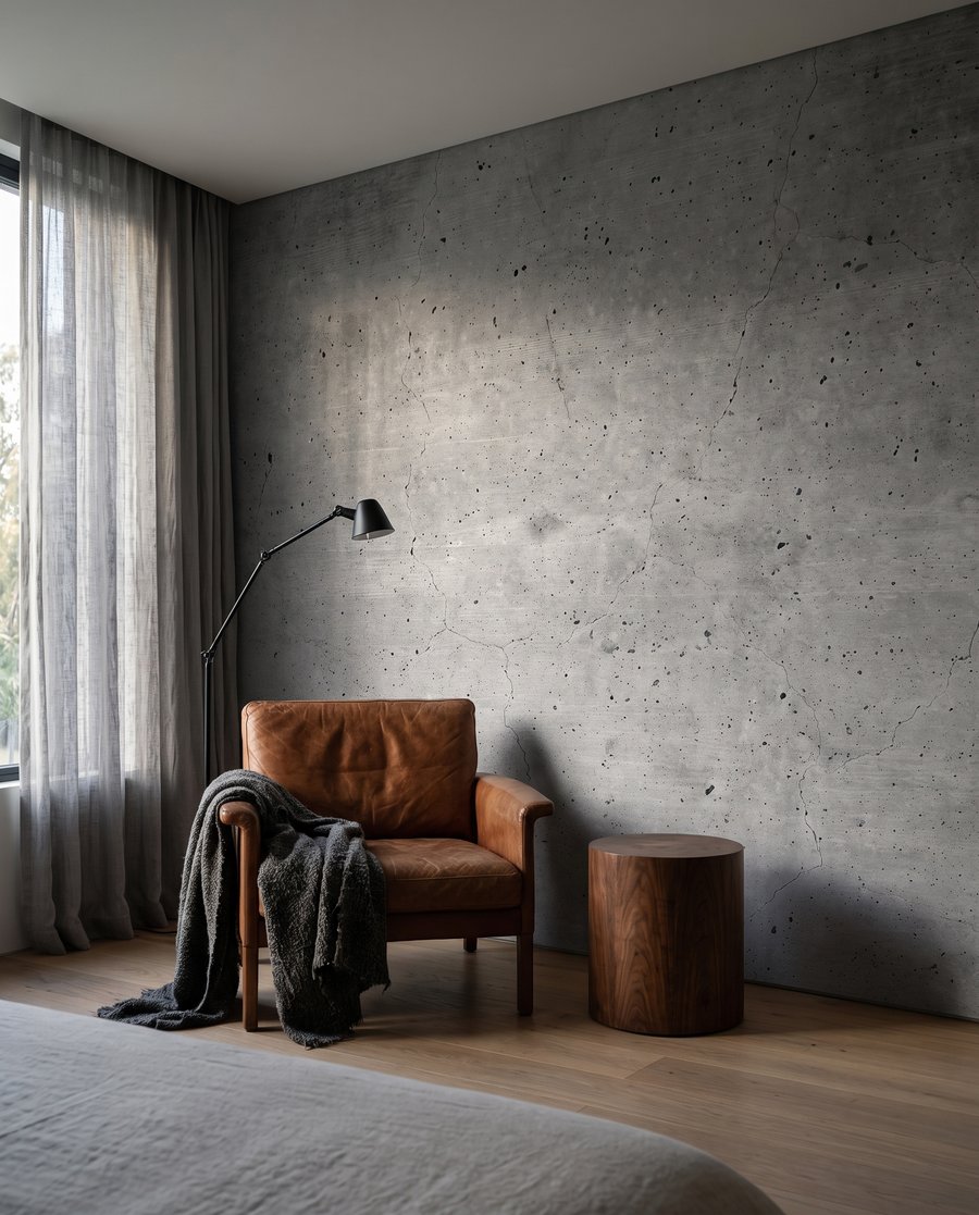 Gris béton moucheté dans un intérieur