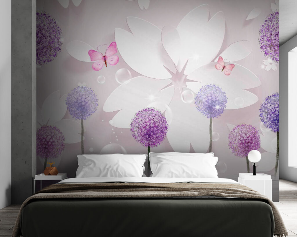 Fleurs violettes et blanches — intérieur 2