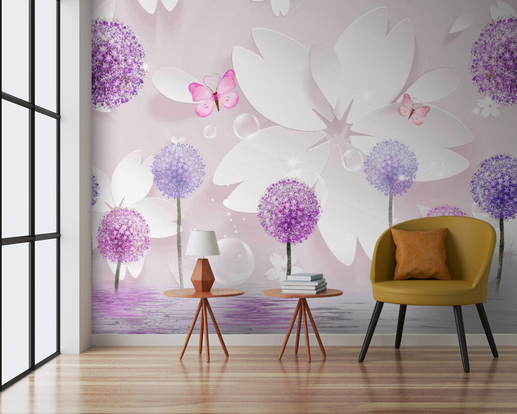 Fleurs violettes et blanches — intérieur 3