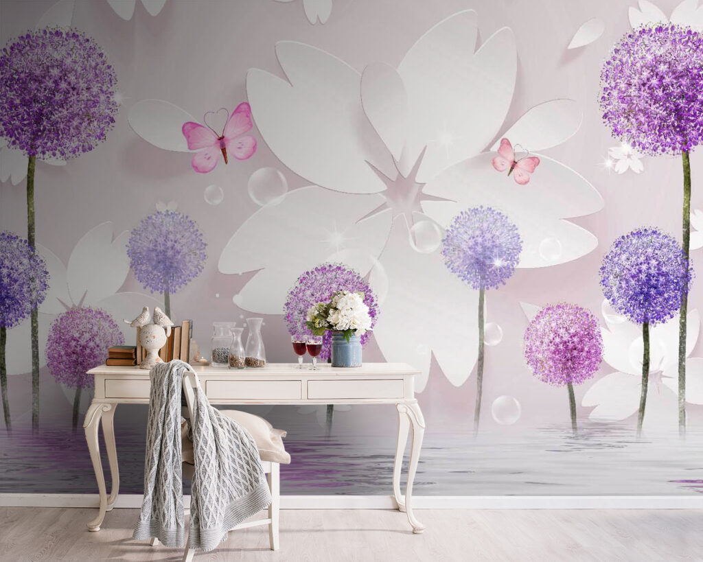 Fleurs violettes et blanches — intérieur 4