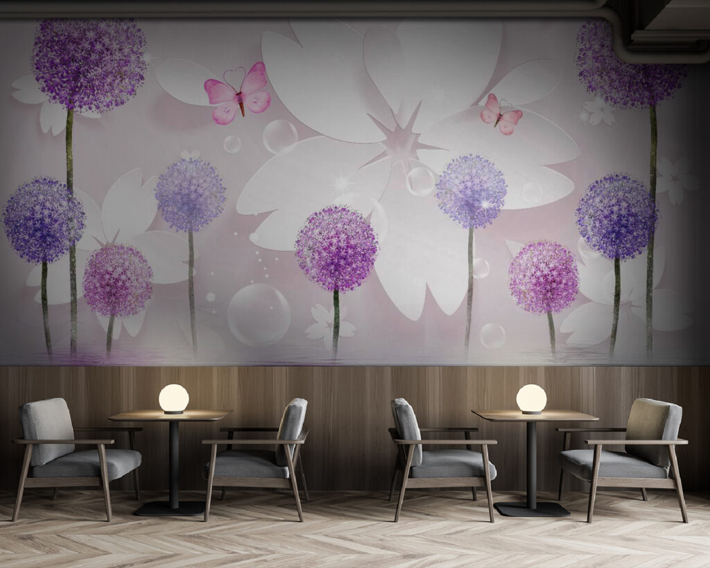 Fleurs violettes et blanches — intérieur 5