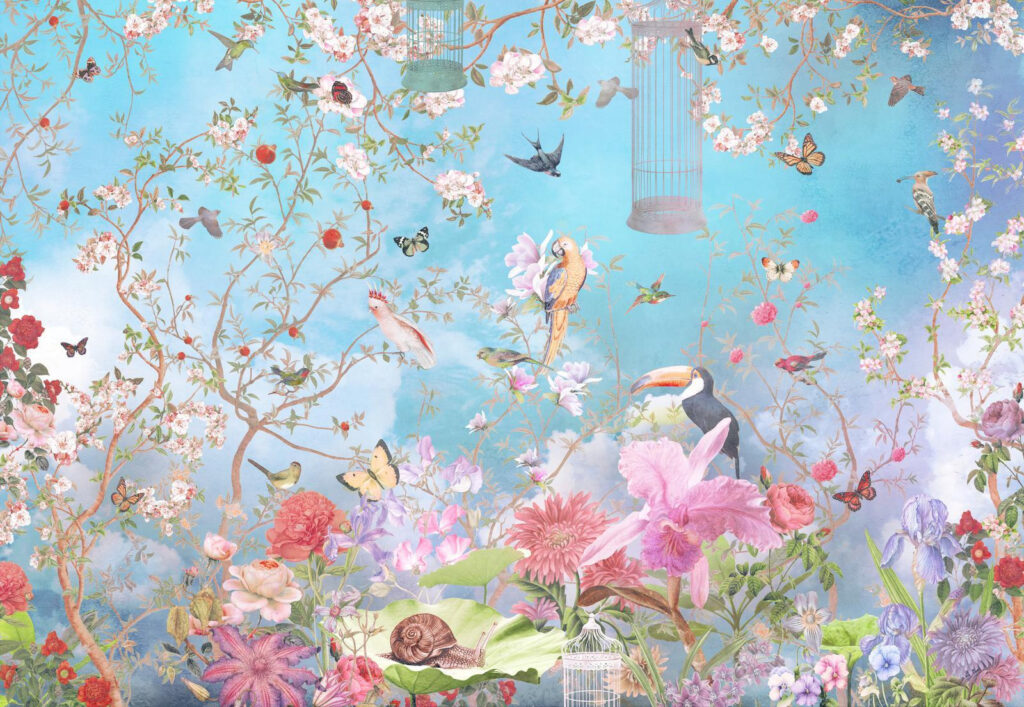 Nature vive et colorée — motif complet