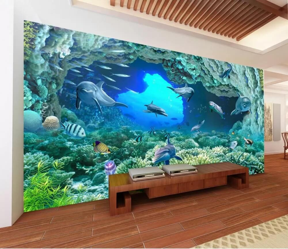Sous l’arche de corail dans un intérieur