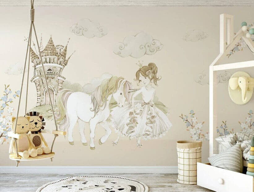 Princesse au château dans un intérieur