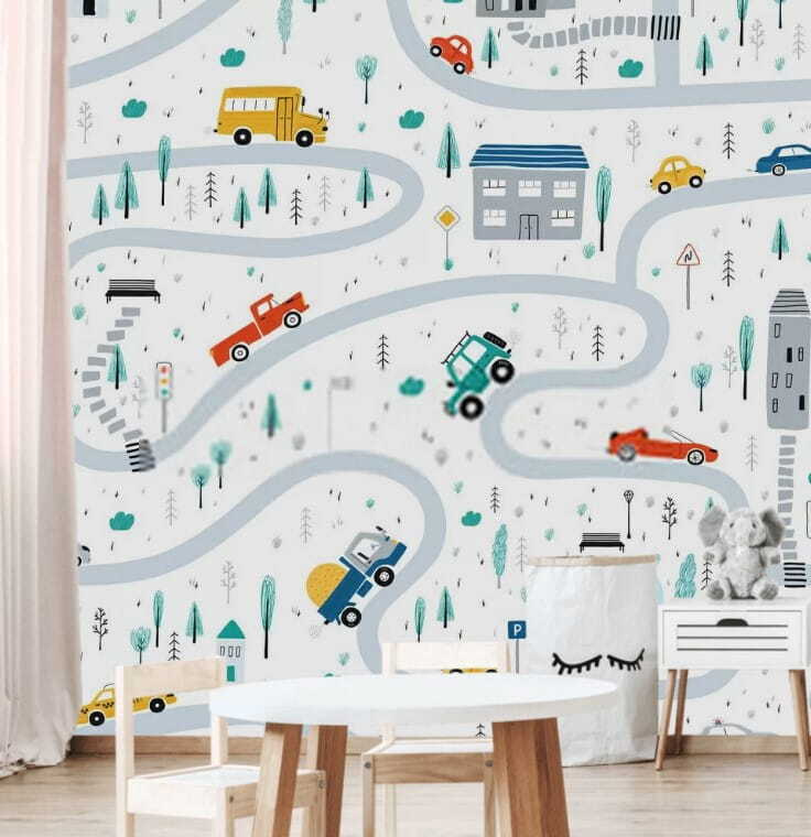 Petites routes animées dans un intérieur