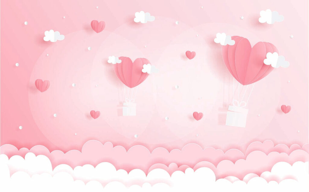 Ballons roses en papier — motif complet