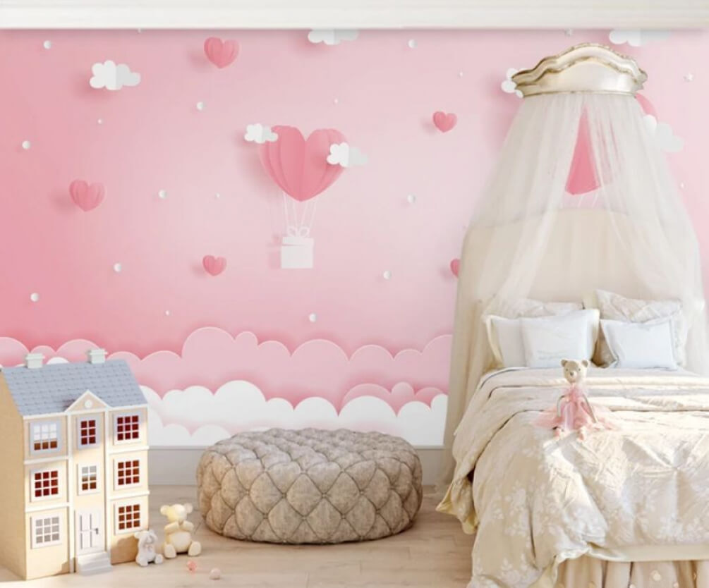 Ballons roses en papier — intérieur 1